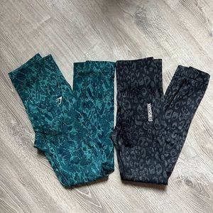 Gymshark Bundle! 2 pairs animal print leggings and FREE HOODIE